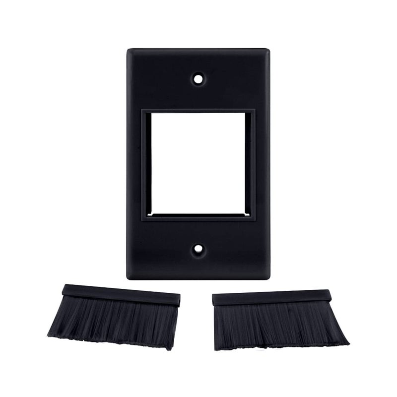 Skywalker Construct Pro Single-Gang WideMouth DÃ©cor Brush Plate (Black Plate w/Black Brush) - Image 5